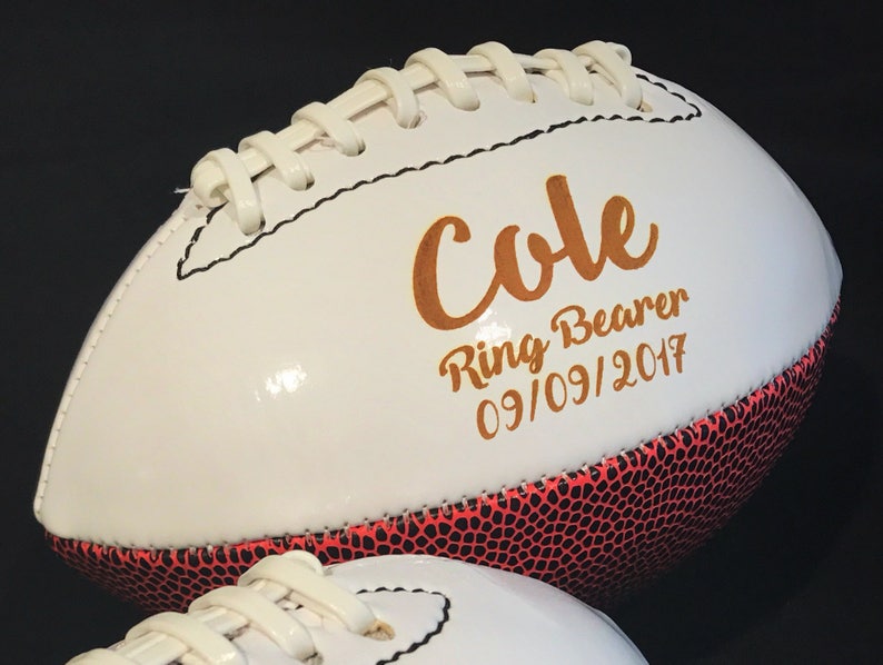 Fathers Day Gifts, Ring Bearer Gift, Personalized Football, Gifts for Men, Groomsmen Gift, Personalized Gift, Sports Gift, Keepsake image 4