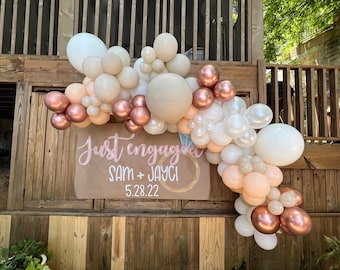 Hand Painted Engagement Banner: Personalized Congrats Sign