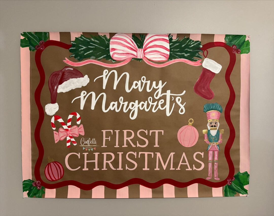 First Christmas Hand Painted Banner: Custom Baby Keepsake - Etsy
