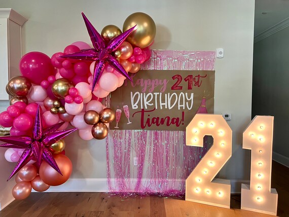 Twenty first birthday painted banner