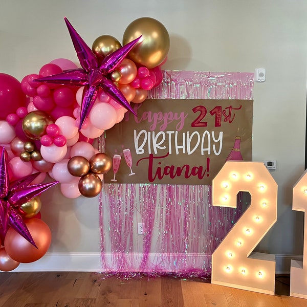 Twenty First Banner Painted 21st Birthday Banner - Etsy