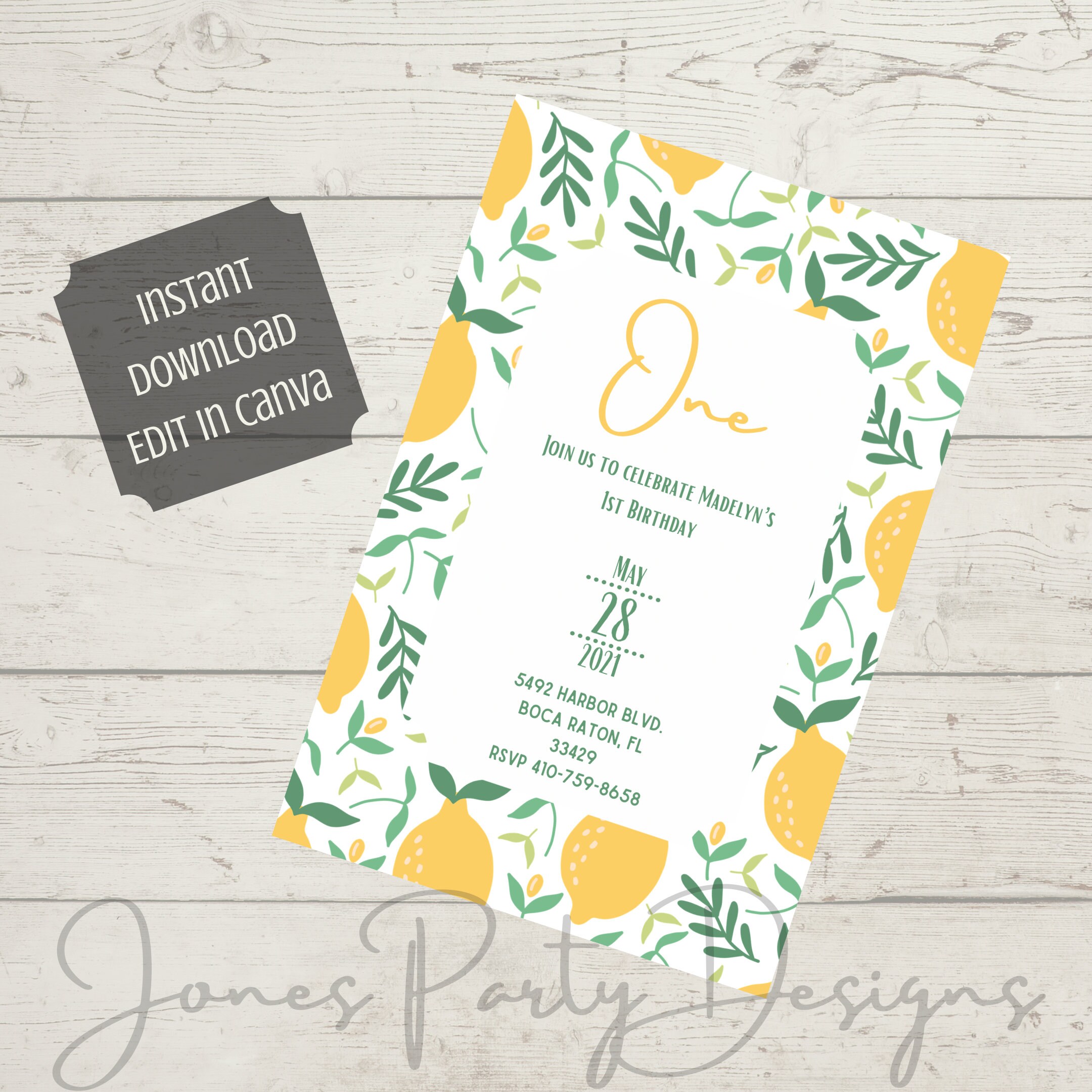 Citrus Themed Birthday Invitation Etsy
