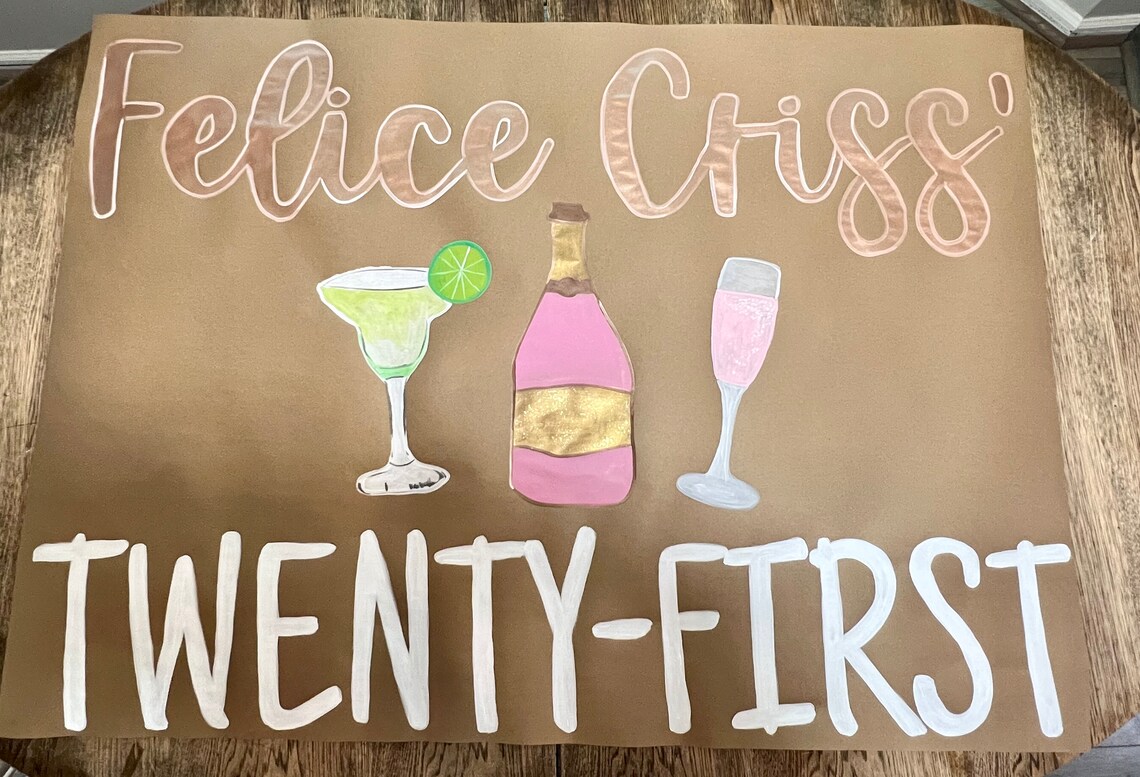 Custom Hand Painted Kraft Paper Banner Paper Banner Party Etsy