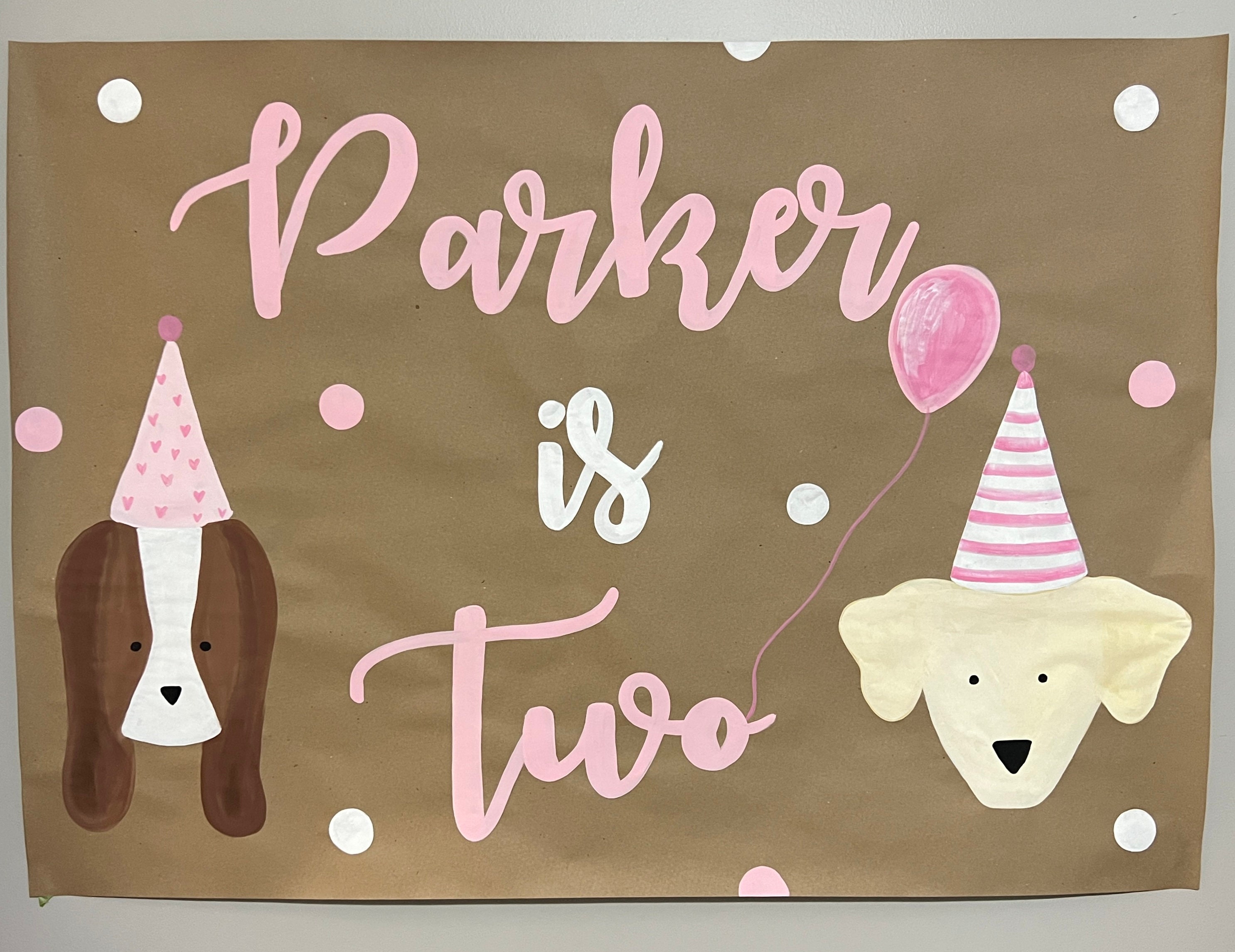 Happy 2nd Birthday Dog Paw Banner - Black Glitter Pet Party Decorations
