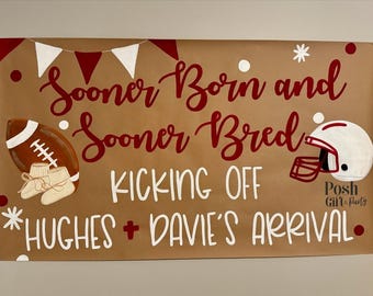 Sooner’s Football Hand Painted Banner Party Decoration