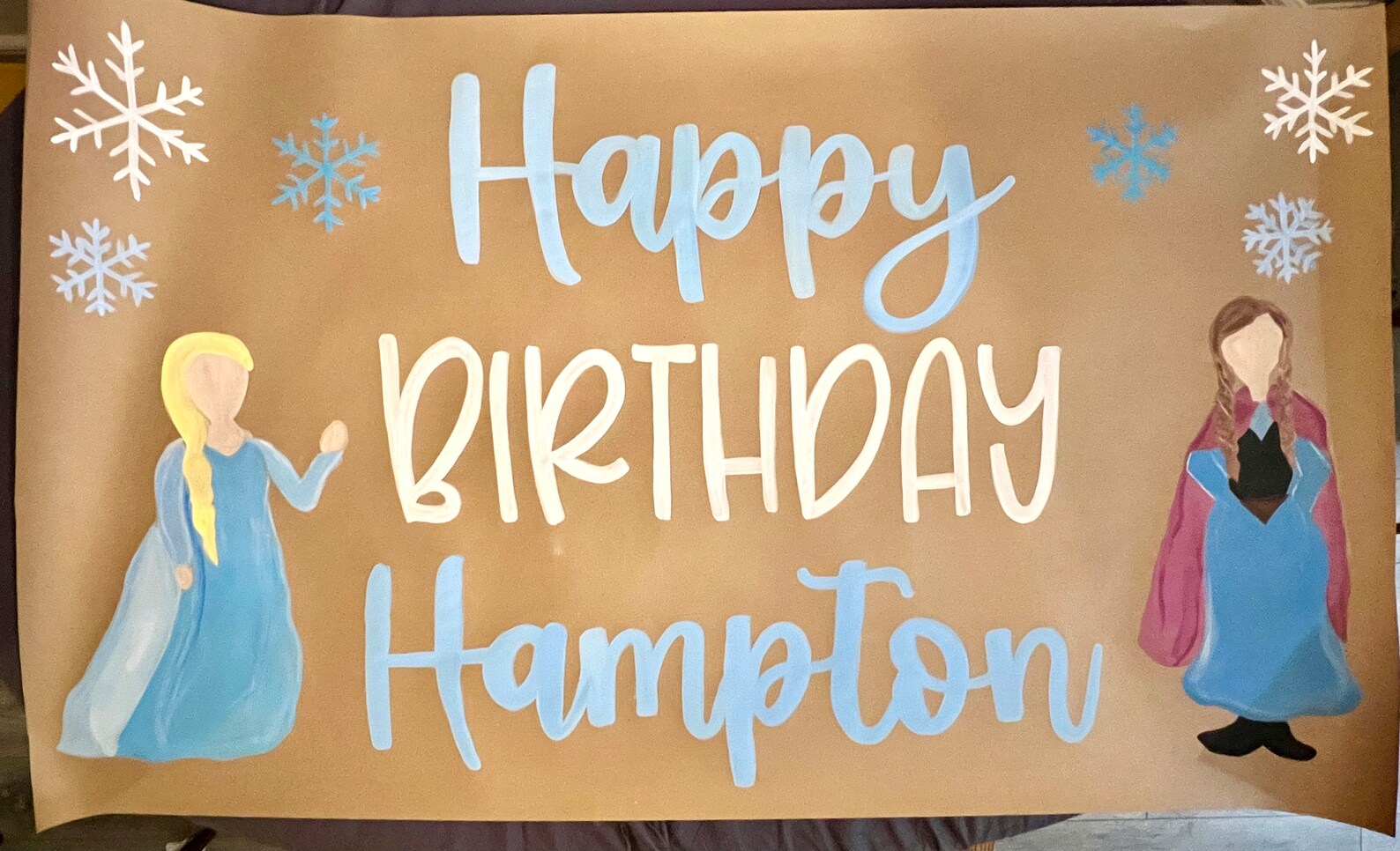 Frozen Inspired Painted Banner, Custom Hand Painted Party Sign - Etsy