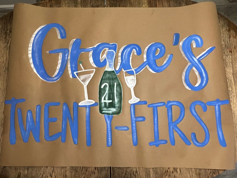 Custom Hand Painted Kraft Paper Banner Paper Banner Party Etsy