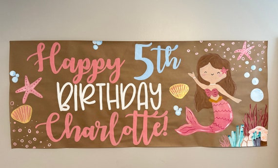 Avezano Meerjungfrau Happy Birthday Banner – 1,8 X 1,1 M, Lila Unterwasser-Deko