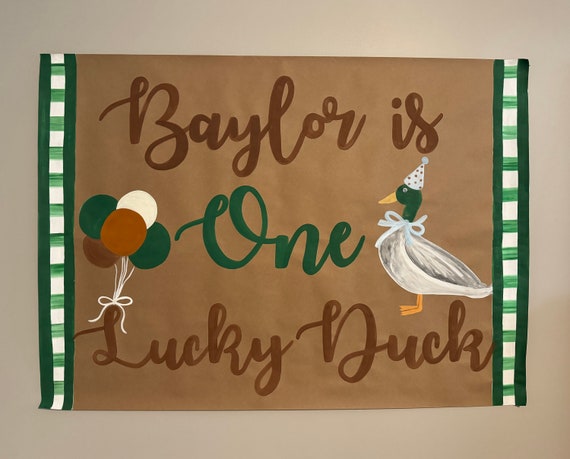 Mallard Duck Birthday Banner - 70.8x43.3 Inch Hunting Theme Party Backdrop For Indoor/Outdoor Decor - View #13