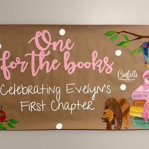 One for the Books First Birthday Banner • Book Themed Birthday Decor • Storybook Party Banner • Chapter One Birthday Sign • Reading Theme