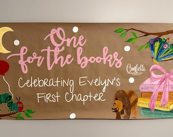 One for the Books Birthday Banner: Storybook Party Decor