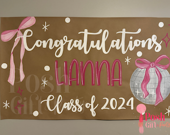 Painted Banner, Disco Ball, Bow Birthday, Graduation