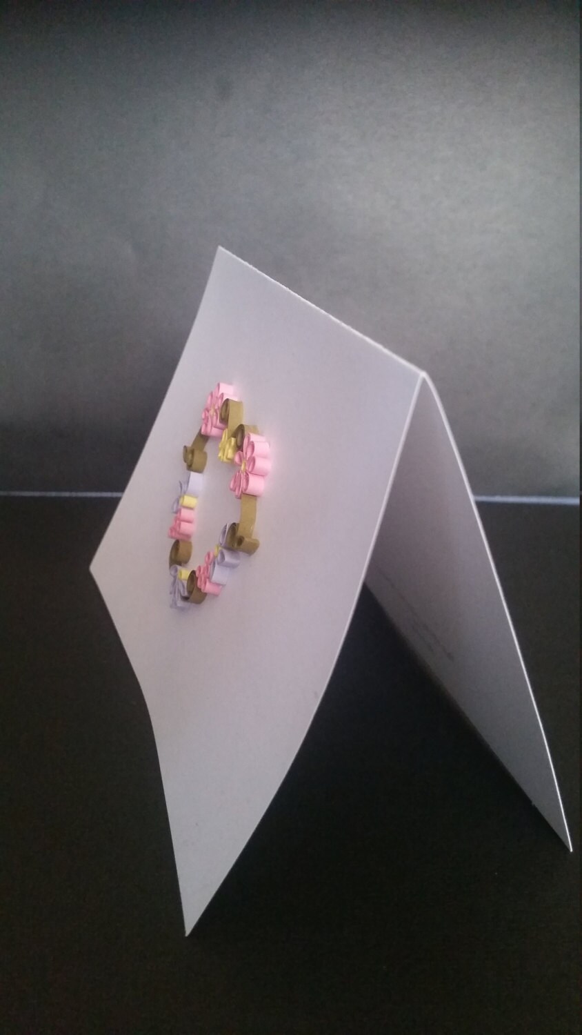 Blank white note card embellished with hand quilled heart Etsy