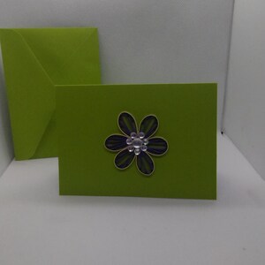 Quilled lila Blumen Grußkarte