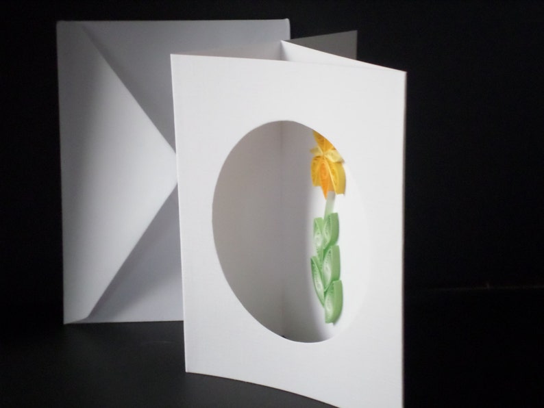 Tri Fold Blank Note Card With Oval Opening Embellished With Etsy
