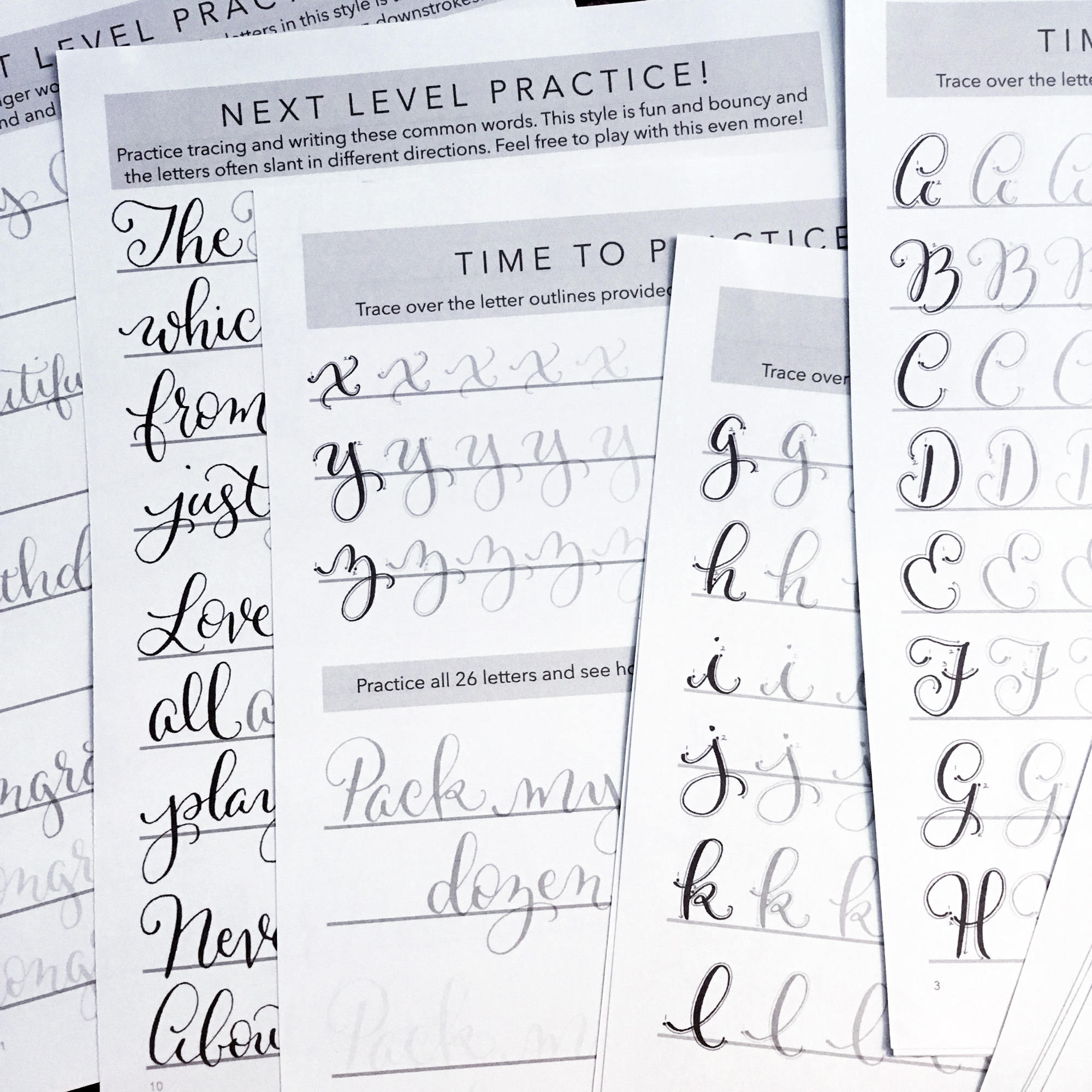 Modern Calligraphy PRINTABLE Worksheet INSTANT DOWNLOAD | Etsy