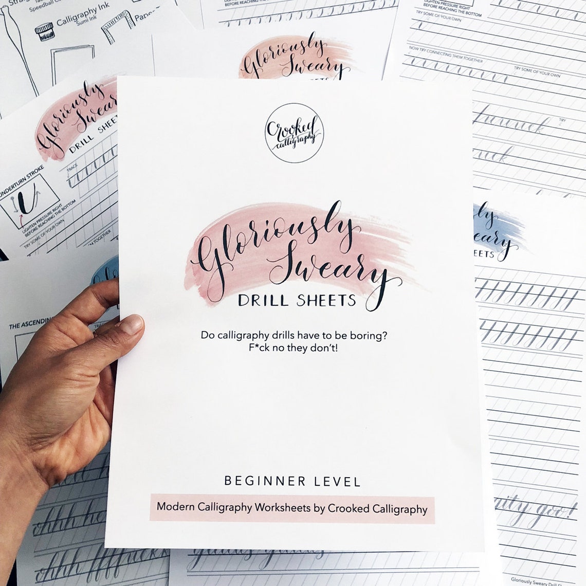 Modern Calligraphy Drill Sheets - PRINTABLE DOWNLOAD - Sweary ...