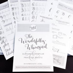Moderne Kalligraphie DRUCKBARE Arbeitsblatt - SOFORTIGER DOWNLOAD - Wunderliches Alphabet Exemplar, Kalligraphie Übungsblätter, Kalligraphie Lektion