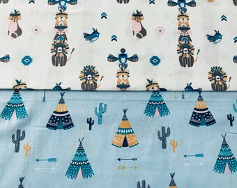 By The Pond Swans Turquoise Purple 100/% Cotton Fabric 5 pce Fat Quarter Bundle