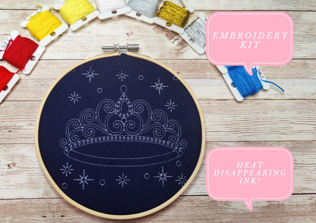 Princess Crown Embroidery Kit for Beginners Tiara Printed Etsy
