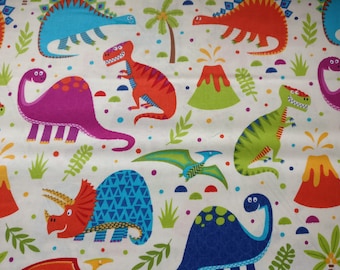 Dinosaur Fabric, Cotton Craft Fabric, By The Metre, Dino Kids Fabric, Nursery Fabric, Animals Fabric, Printed Cotton Fabric, Novelty Fabrics