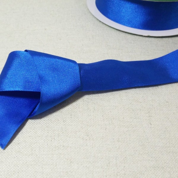 Royal Blue Satin Wired Edge Ribbon. 3.8cm / 1.5" Wide. Wedding Ribbon. Craft Ribbon. Priced per metre