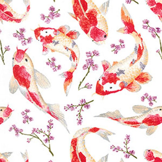 Width 112cm Printed Poplin 4 Colours Fish 100/% Cotton