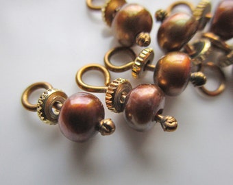 17mm x 8mm 20 Handmade Drops with Desert Agate Beads on Brass Wire
