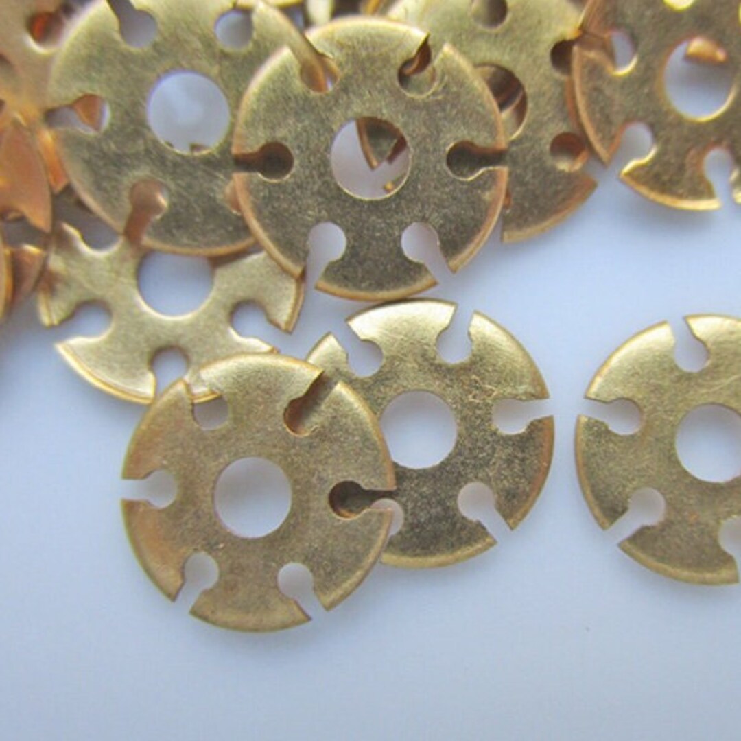 48 Goldtoned Brass Stampings, 9mm Notched Rim Circles Etsy