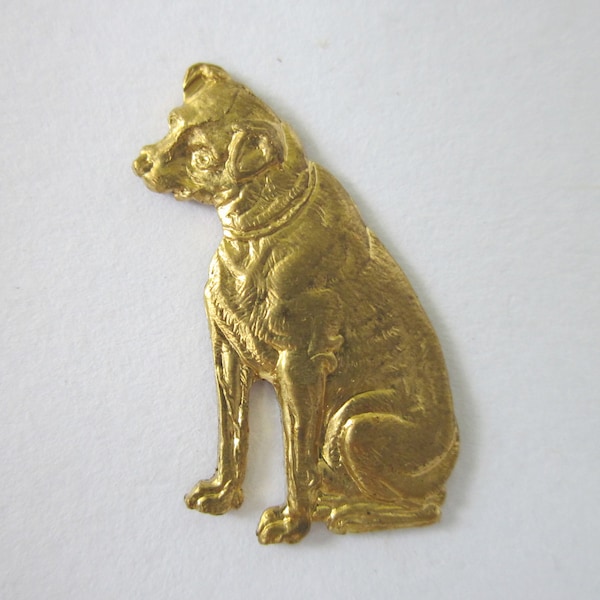 Rare Vintage RCA Dog (Nipper) and Victrola Brass Stampings