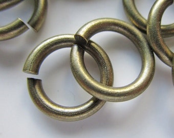 24 Antiqued Brass 16-Gauge Open Jump Rings, 15mm