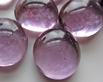 12 Vintage Light Purple Glass Bubble Cabochons, 17mm to 19mm