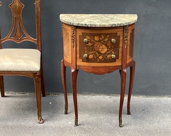 French Louis XV style rosewood side table nightstand