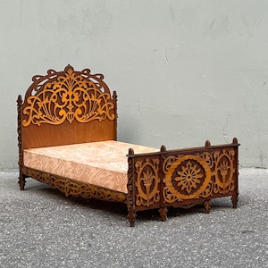Very Rare 1900's Art Nouveau Doll Bed in Wood Cut. - Etsy