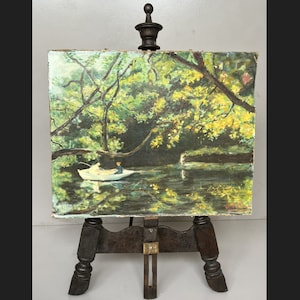 Pintura antigua sobre cartón.