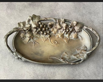 Coupe Art Nouveau années 1900 en bronze signée A.BOULAN