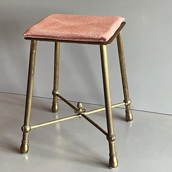 Tabouret vintage en laiton massif années 60/70