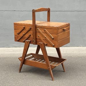 french mid-century 1960 sewing box