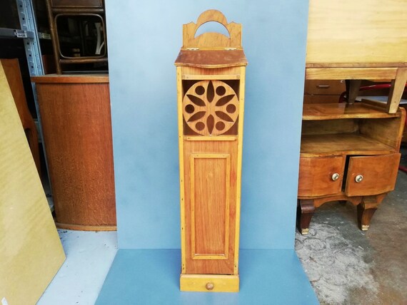 Vintage French Rustic Wooden Baguette Storage Cabinet Old Rustic Wooden Baguette Storage Cabinet