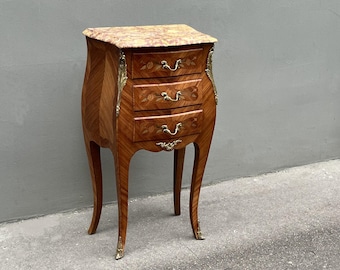 French Louis XV style large rosewood side table nightstand