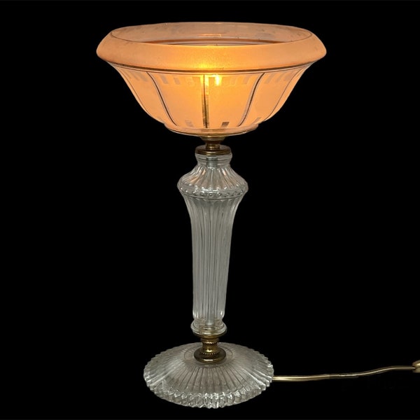 French Art Deco 1940 glass lamp