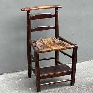 Rare french antique chair with  system marked of the religious order of the Carmelites and coming from a convent..