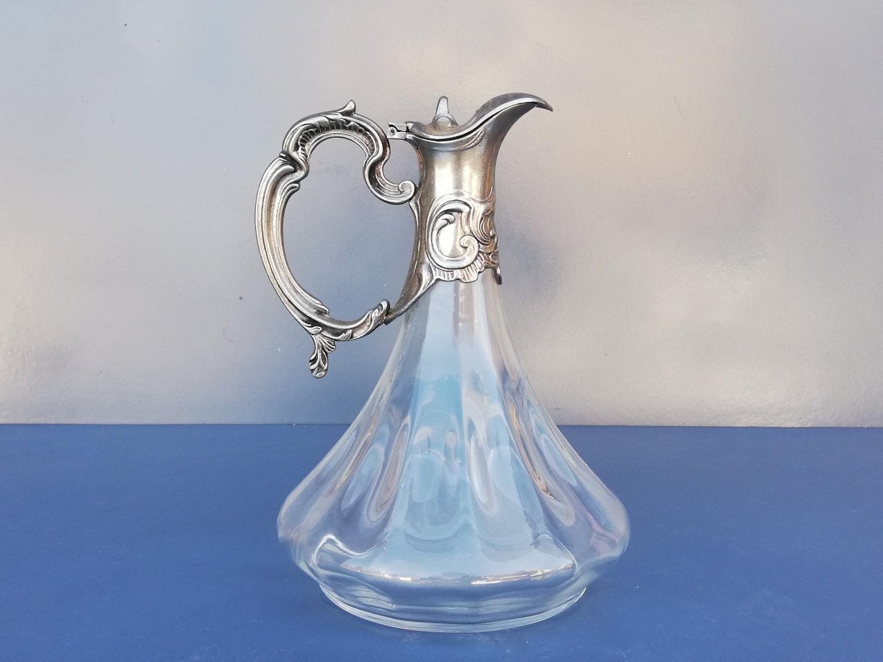 Carafe Années 60/70 en Verre et Métal Argenté