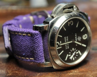 Purple canvas strap  custom made for panerai