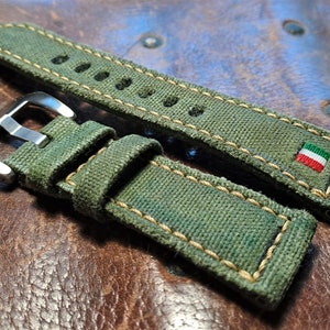 Green canvas strap custom made for panerai zdjęcie 6