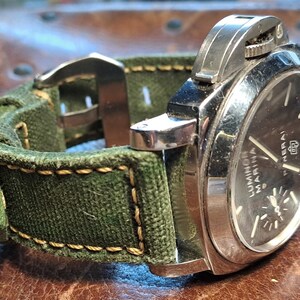 Green canvas strap custom made for panerai zdjęcie 3