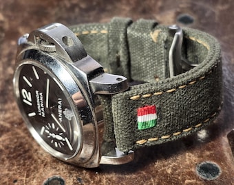 Correa de lona verde hecha a medida para Panerai