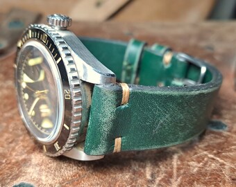 leather  strap in green color   20/18 125/75