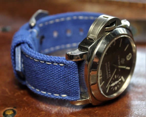 Cinturino in tela lavata blu reale su misura per panerai | Etsy Italia