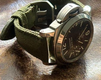 canvas strap olive color 125/75 length and 24/18  width for pam